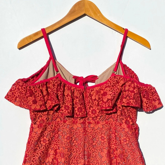 For Love And Lemons Red Lace Mini Dress - Picture 8 of 10